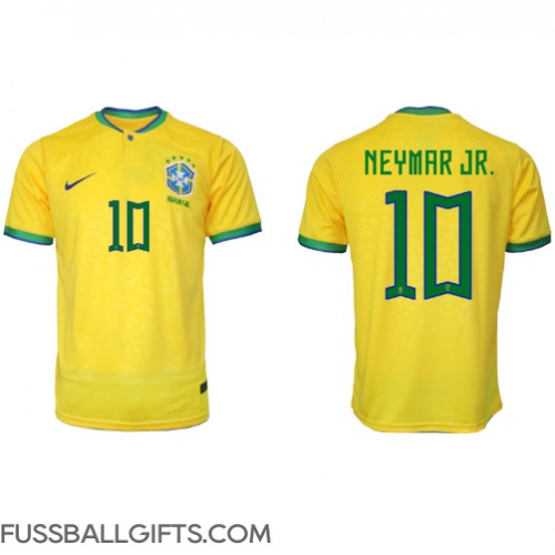 Brasilien Neymar Jr #10 Fußballbekleidung Heimtrikot WM 2022 Kurzarm